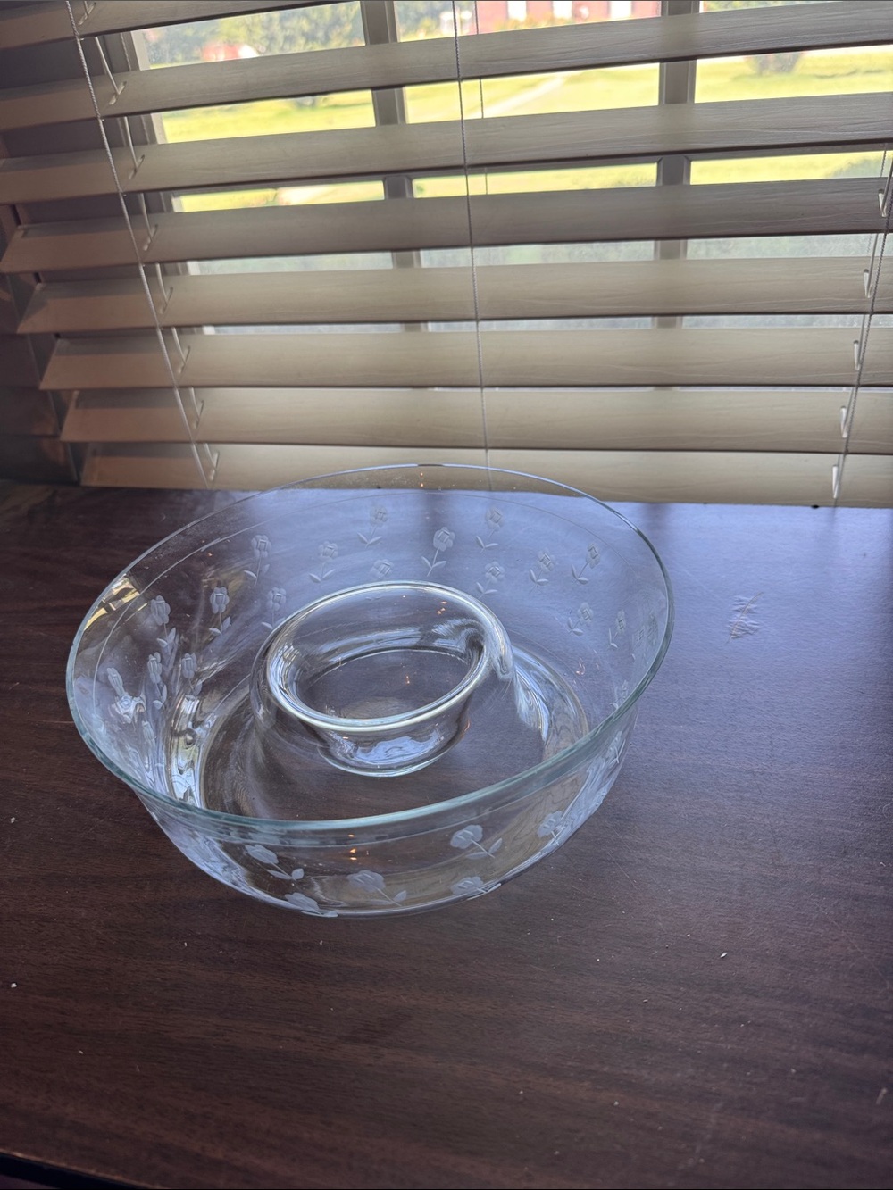Princess House Heritage Crystal Chip and Dip Bowl